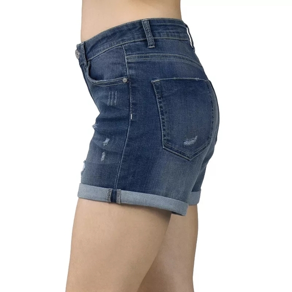 Indigo Rein Mid-Rise Midi Jean Shorts sz 7 / 27 - Picture 3 of 8